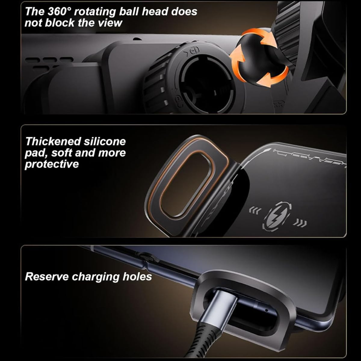 BlissWay MagCharge 90| 15W Wireless Car Charger | Auto-Rotating Phone Mount