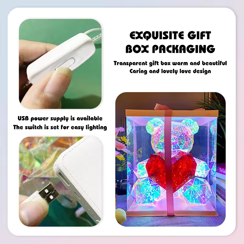 Colorful Teddy Bear Night Light