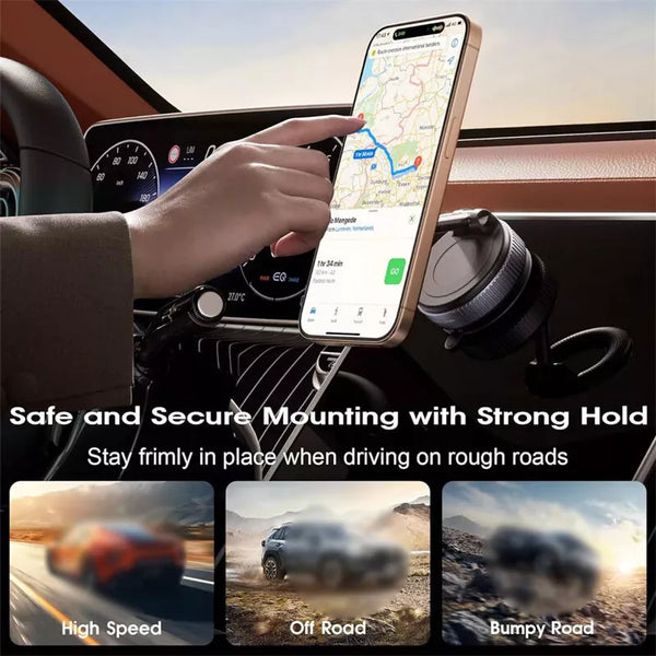 Blissway Electronics black Strong Magnetic Car Phone Holder Foldable Design 360°