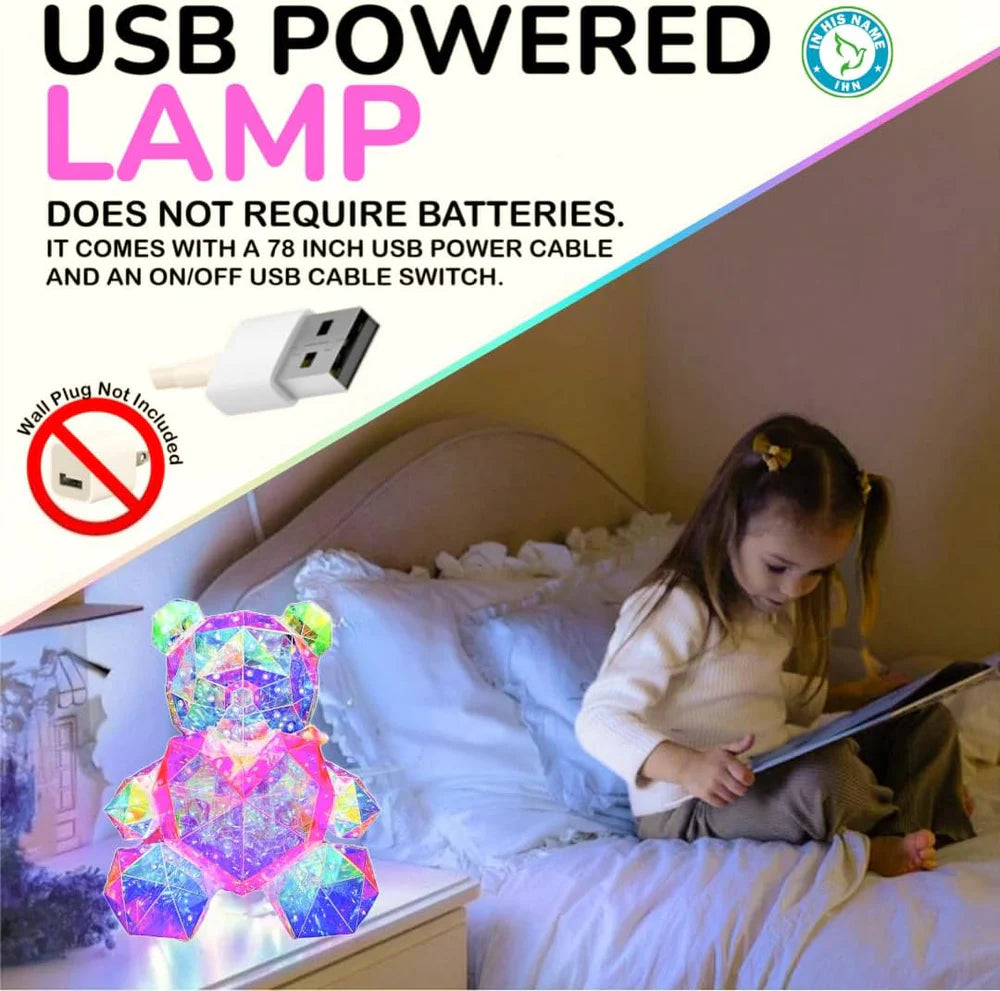Colorful Teddy Bear Night Light