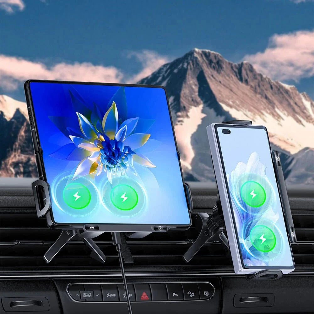 BlissWay MagCharge 90| 15W Wireless Car Charger | Auto-Rotating Phone Mount