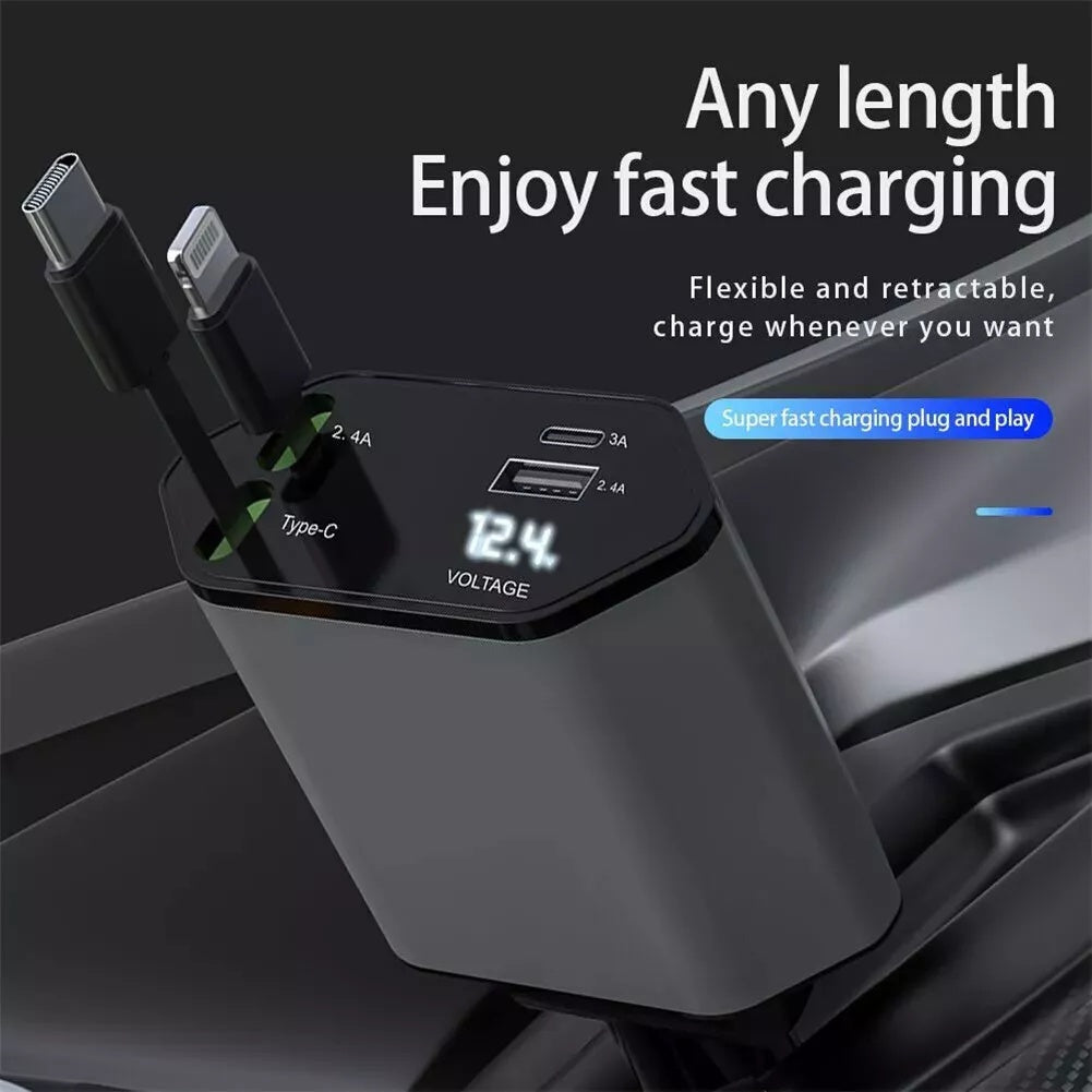 4 IN 1 Retractable Car Charger