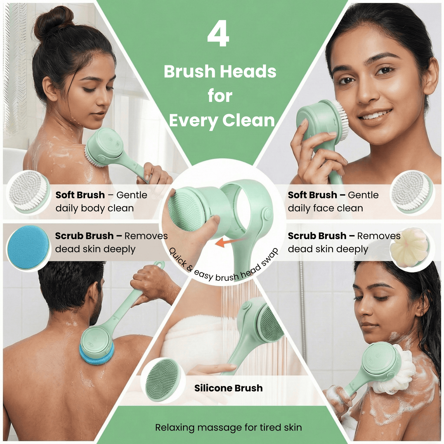 DermaRinse™ – Dermatologist-Inspired Electric Shower Brush