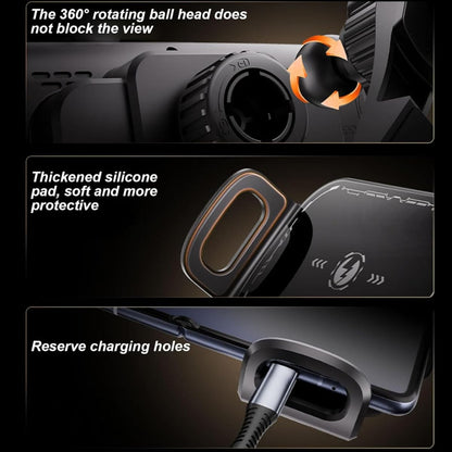 BlissWay MagCharge 90| 15W Wireless Car Charger | Auto-Rotating Phone Mount