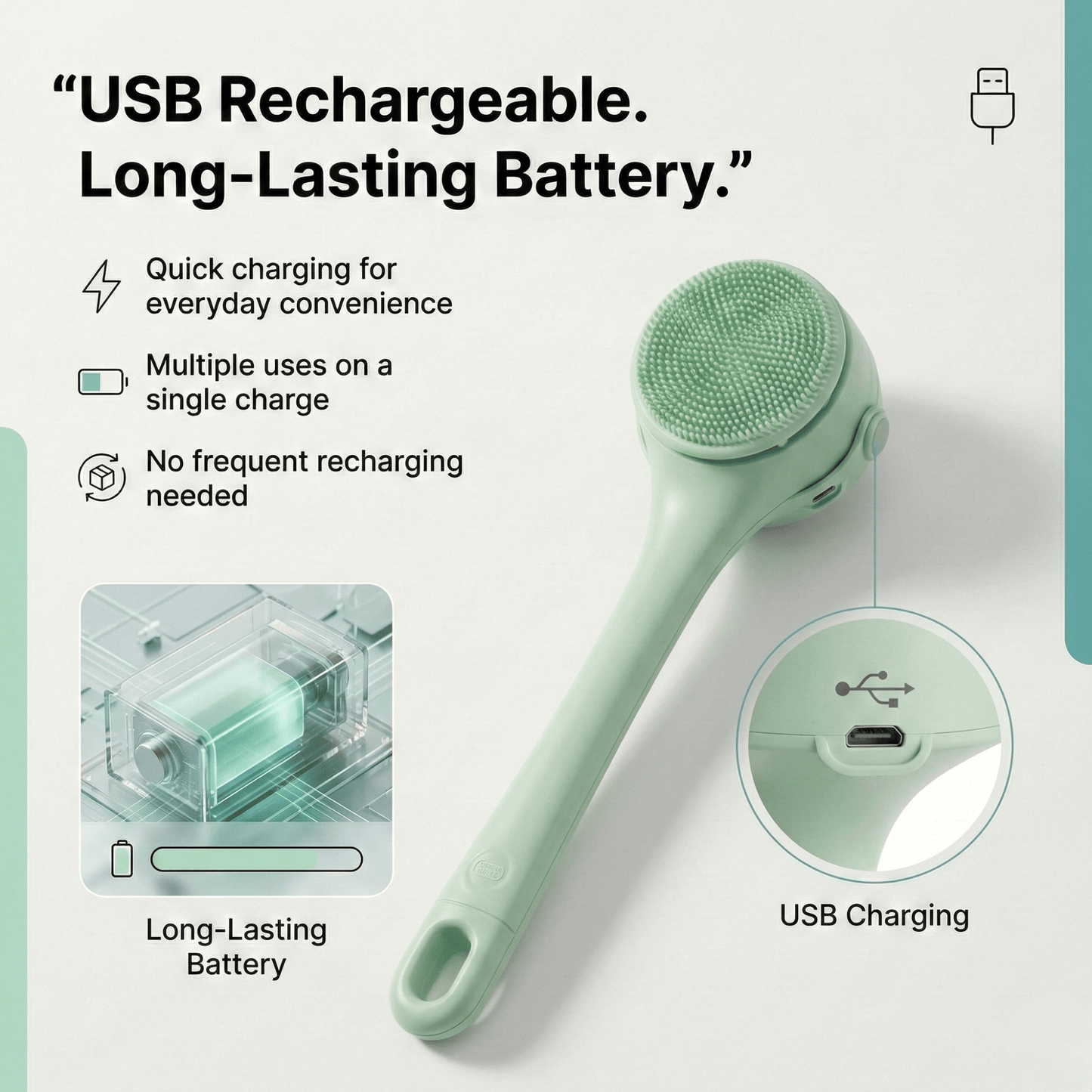 DermaRinse™ – Dermatologist-Inspired Electric Shower Brush