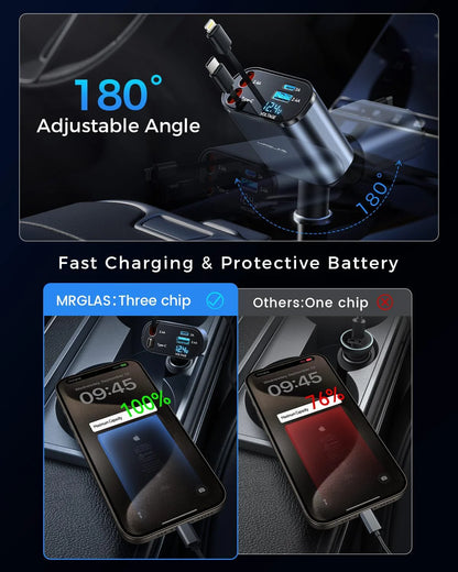 4 IN 1 Retractable Car Charger