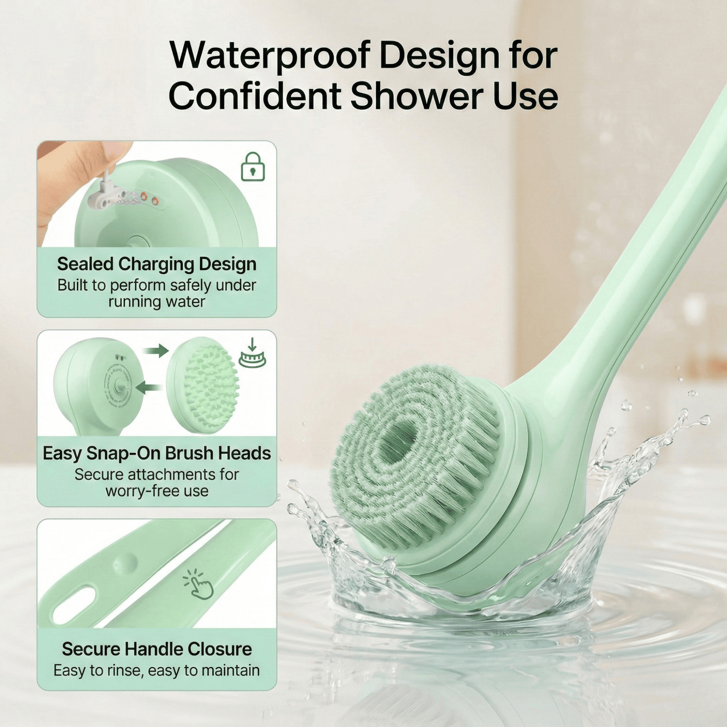DermaRinse™ – Dermatologist-Inspired Electric Shower Brush