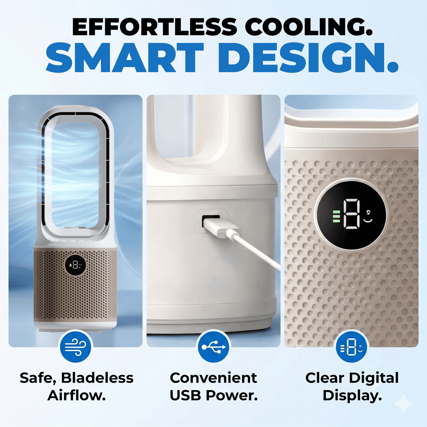 AirLuxe™ Bladeless Desk Fan