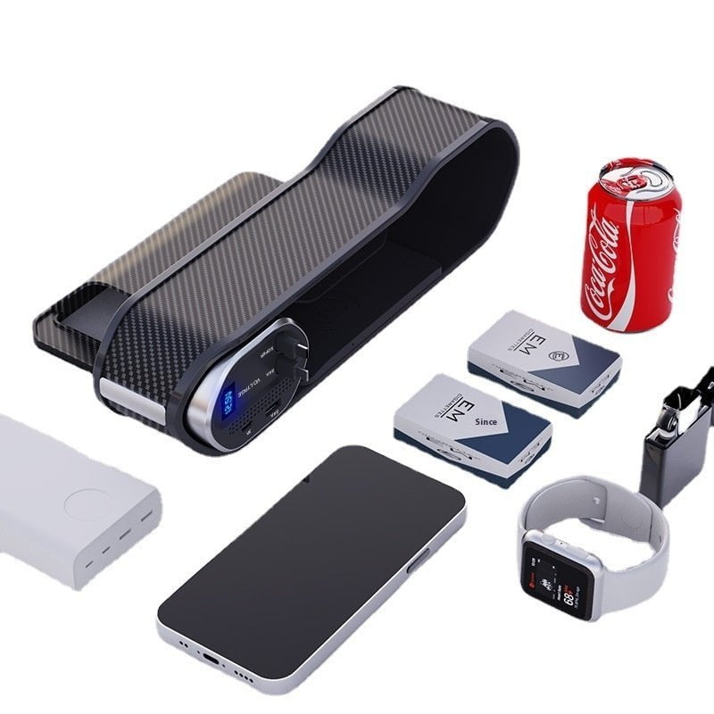 Seat Gap Organizer, Multifunctional Seat Gap Storage Box with USB Car Charger, Car Seat Pockets with Led Light, Car Seat Gap Filler with Cup Holder