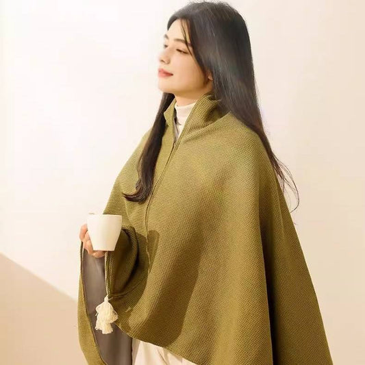 Portable USB Heated Shawl Heating Blanket Washable Leg Cover Shawl Electric Blanket