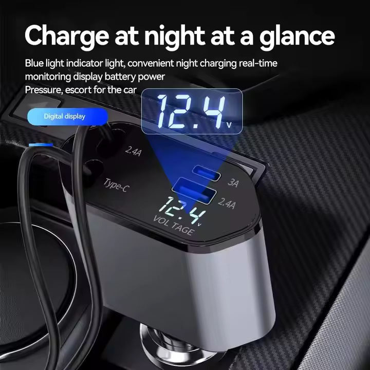 4 IN 1 Retractable Car Charger