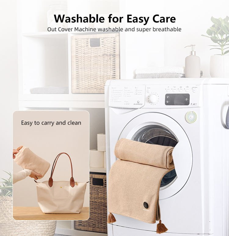 Portable USB Heated Shawl Heating Blanket Washable Leg Cover Shawl Electric Blanket