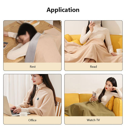 Portable USB Heated Shawl Heating Blanket Washable Leg Cover Shawl Electric Blanket