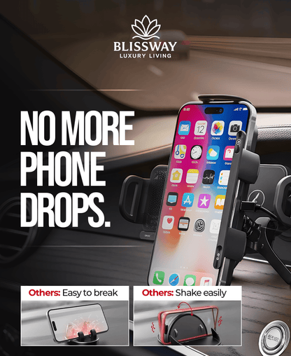 BlissWay MagCharge 90| 15W Wireless Car Charger | Auto-Rotating Phone Mount