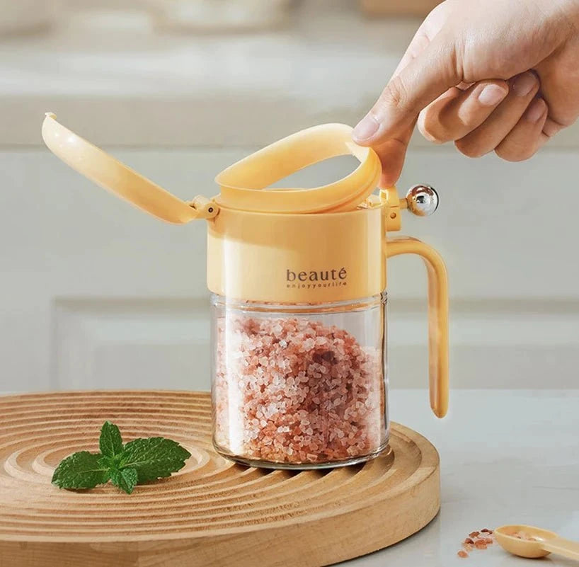 Mini Reusable Glass Spice Jar with Spoon