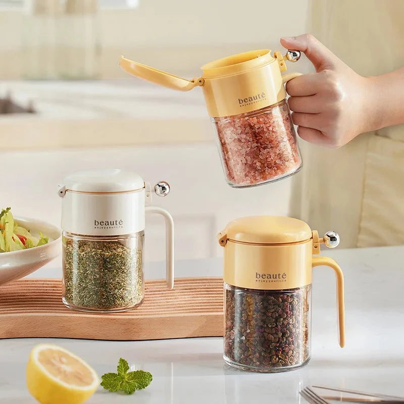 Mini Reusable Glass Spice Jar with Spoon