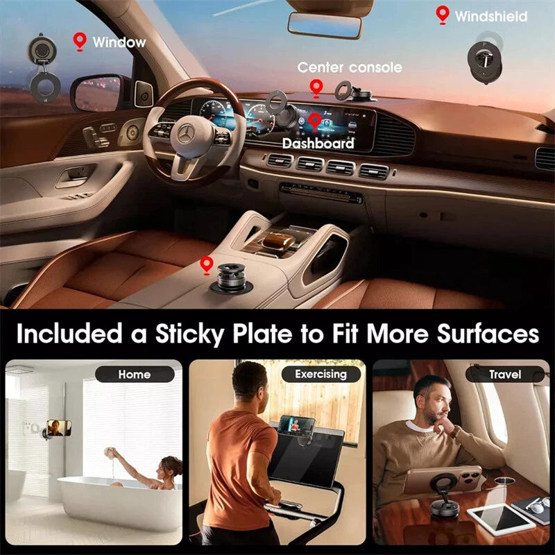 Blissway Electronics black Strong Magnetic Car Phone Holder Foldable Design 360°