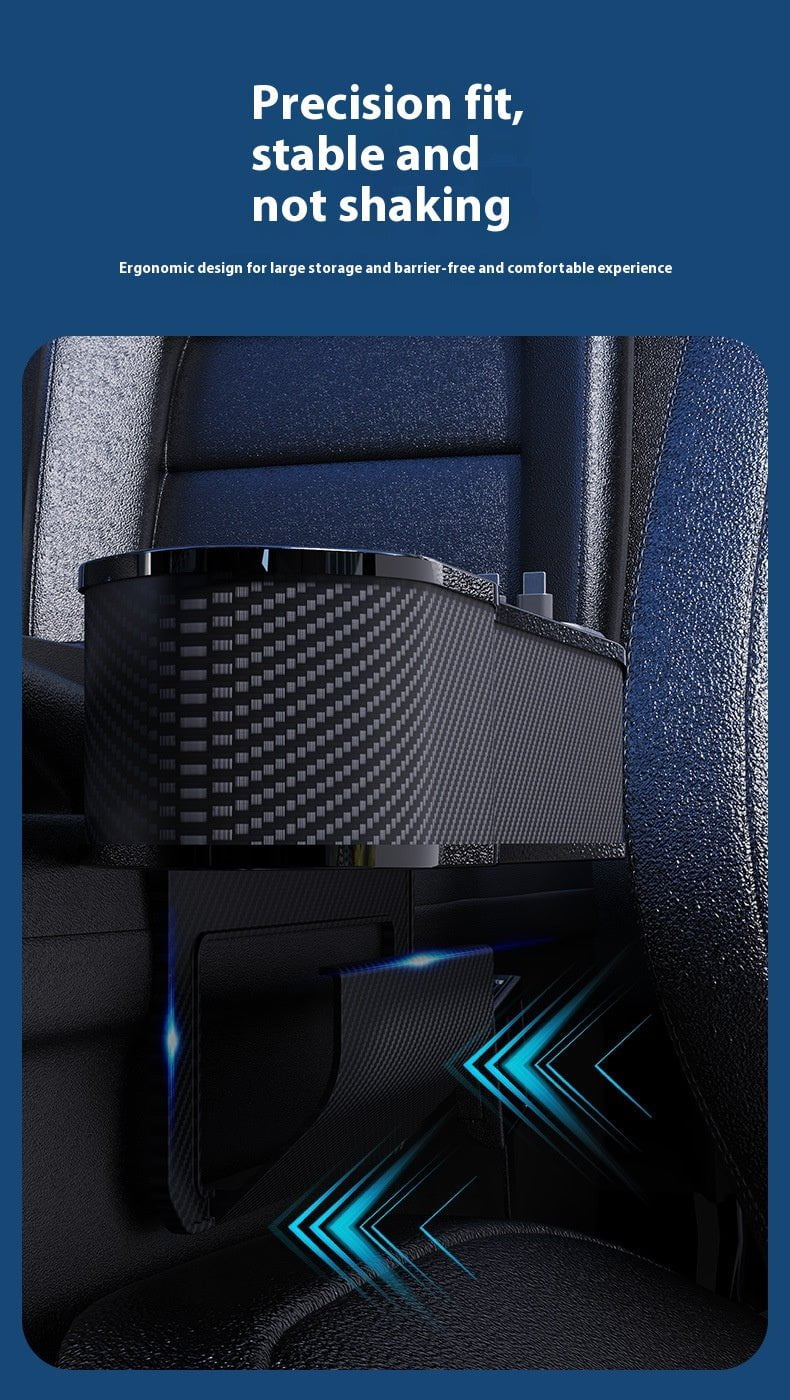 Seat Gap Organizer, Multifunctional Seat Gap Storage Box with USB Car Charger, Car Seat Pockets with Led Light, Car Seat Gap Filler with Cup Holder