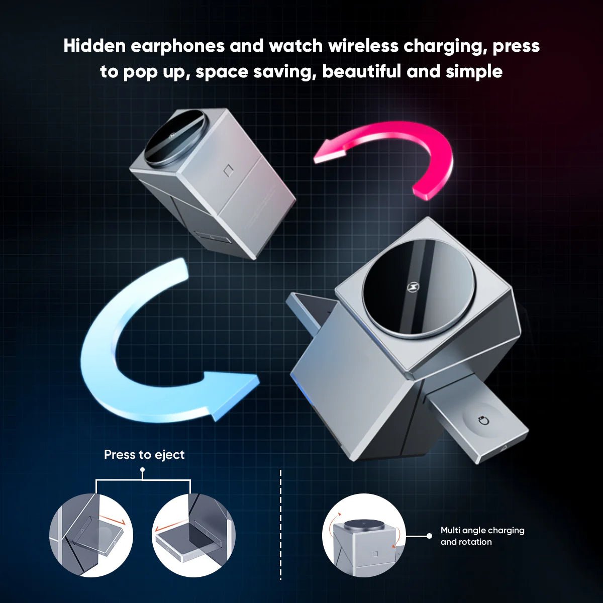 MagCube | 3 - in - 1 Wireless Charging Station (Qi2 Certified) - Blissway