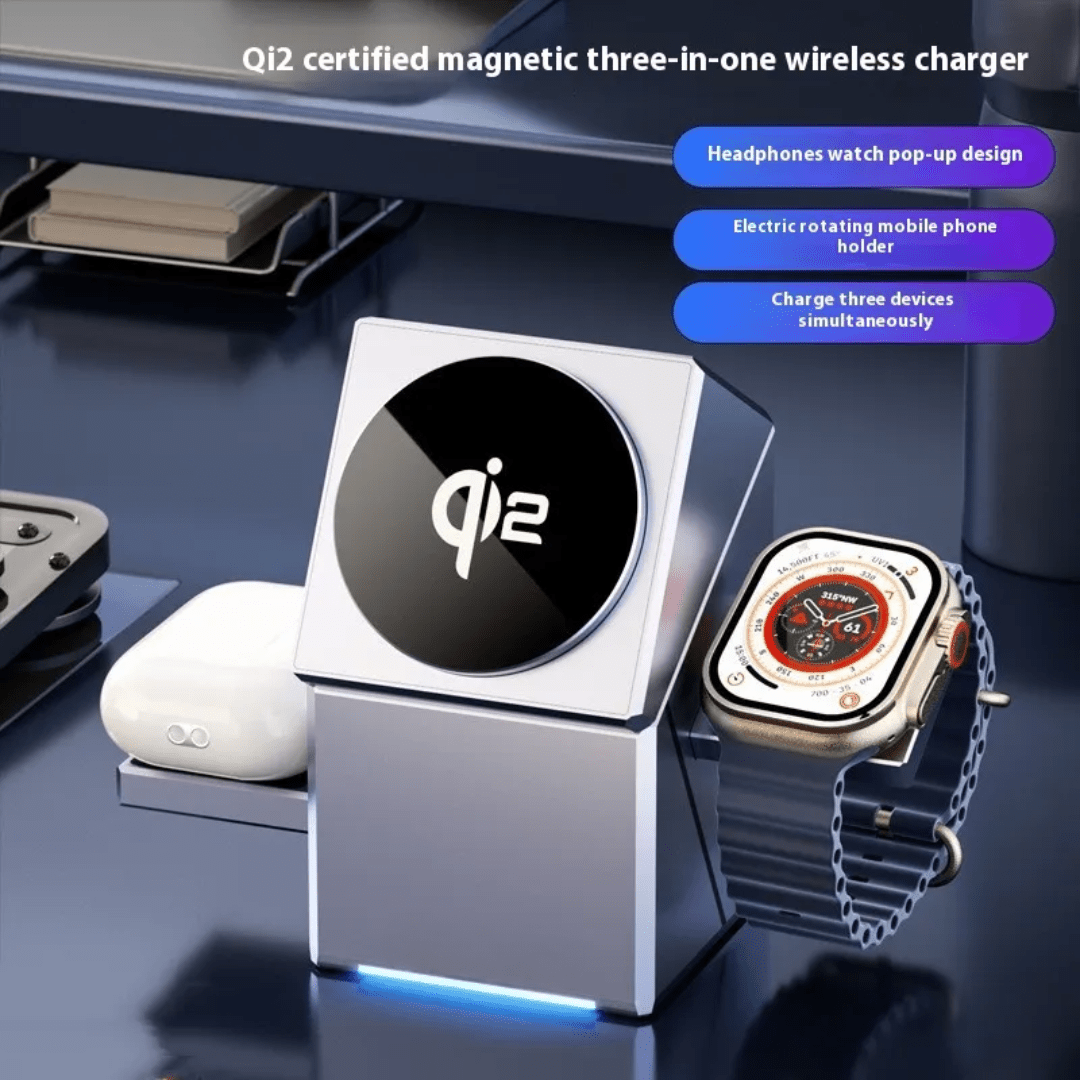 MagCube | 3 - in - 1 Wireless Charging Station (Qi2 Certified) - Blissway