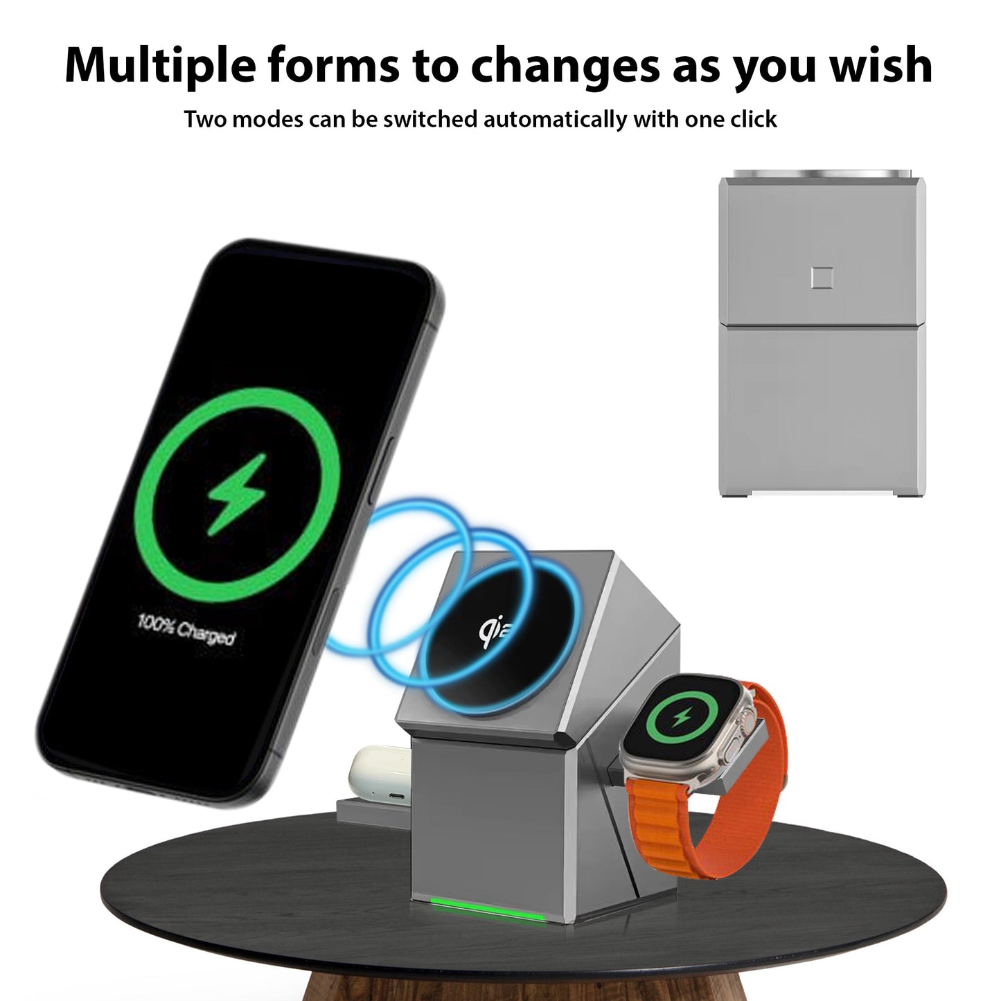MagCube | 3 - in - 1 Wireless Charging Station (Qi2 Certified) - Blissway