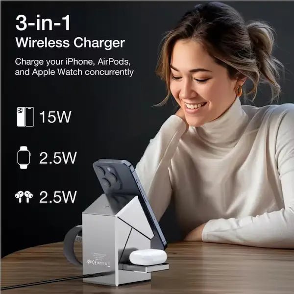 MagCube | 3 - in - 1 Wireless Charging Station (Qi2 Certified) - Blissway