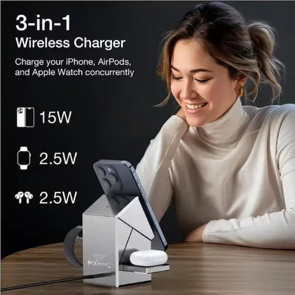 MagCube | 3 - in - 1 Wireless Charging Station (Qi2 Certified) - Blissway