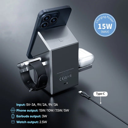 MagCube | 3 - in - 1 Wireless Charging Station (Qi2 Certified) - Blissway