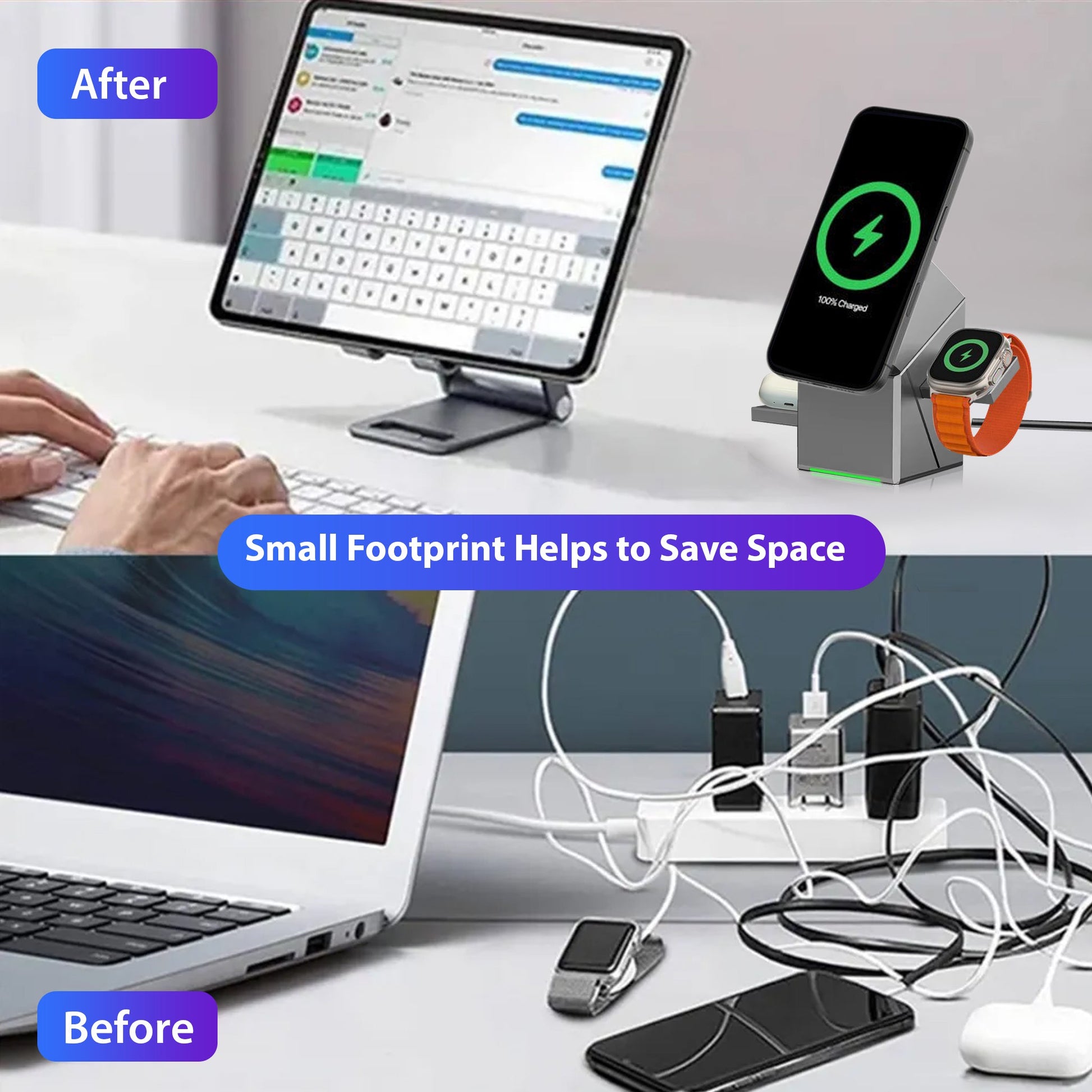MagCube | 3 - in - 1 Wireless Charging Station (Qi2 Certified) - Blissway