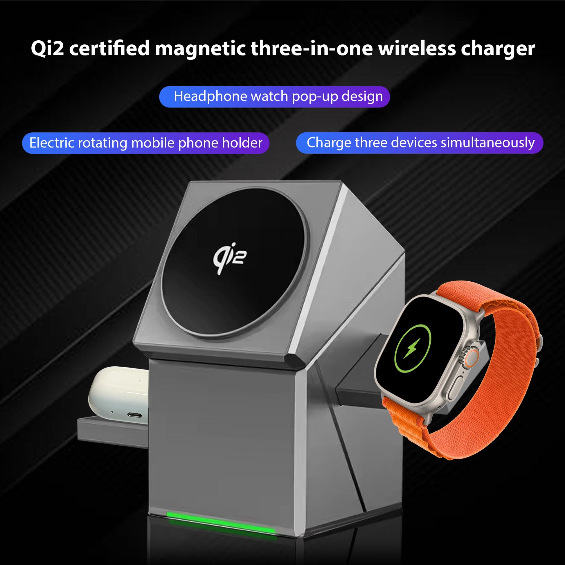 MagCube | 3 - in - 1 Wireless Charging Station (Qi2 Certified) - Blissway