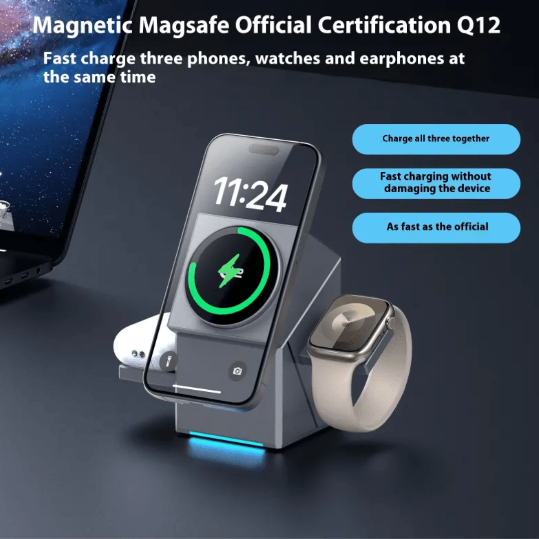 MagCube | 3 - in - 1 Wireless Charging Station (Qi2 Certified) - Blissway