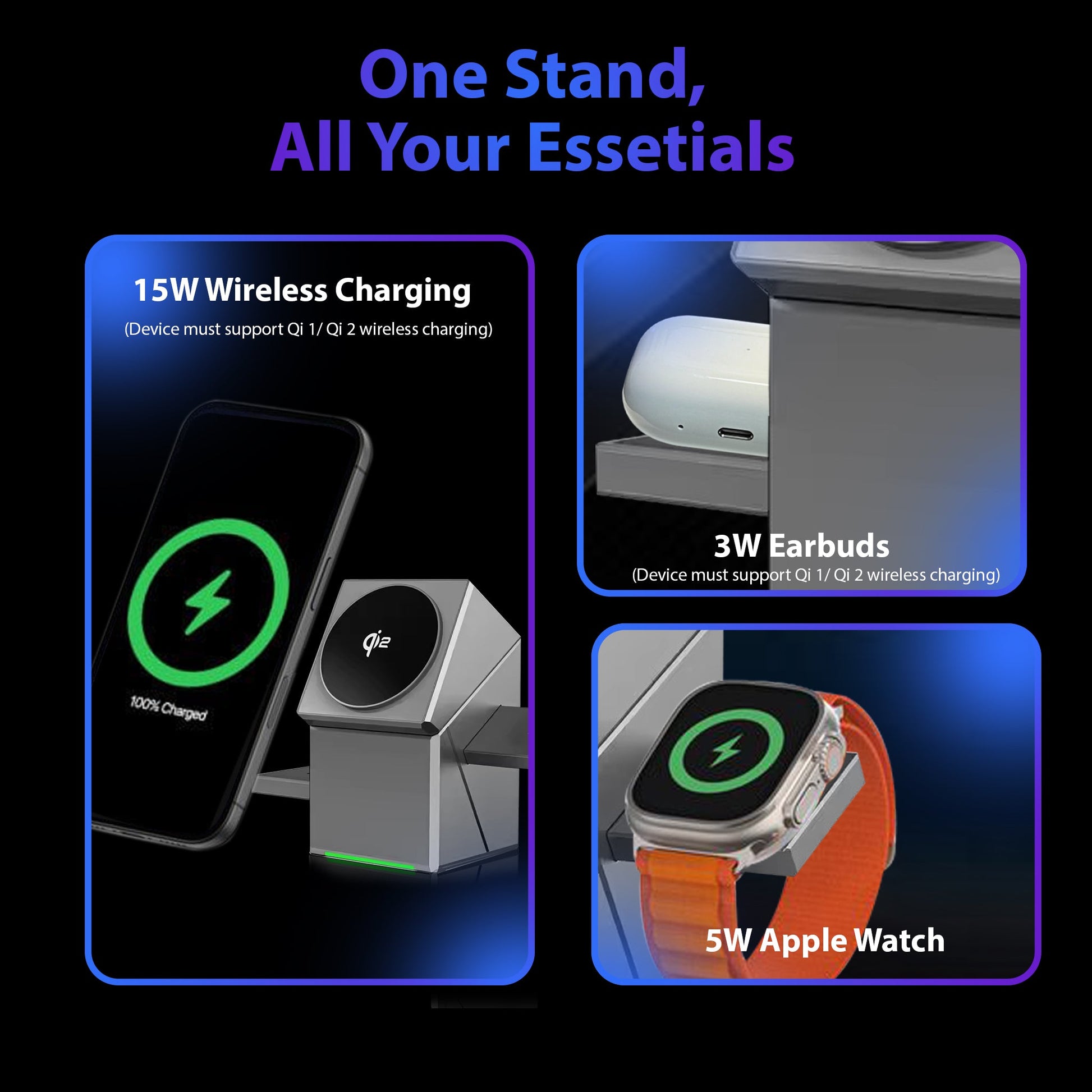 MagCube | 3 - in - 1 Wireless Charging Station (Qi2 Certified) - Blissway