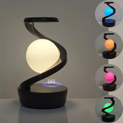 Rotating Moon Desk Lamp With Phone Wireless Charging Sensor Control Table Lamps Decorative Desktop Lamp Small Night Lamp Home Decor