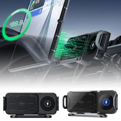 BlissWay MagCharge 90| 15W Wireless Car Charger | Auto-Rotating Phone Mount